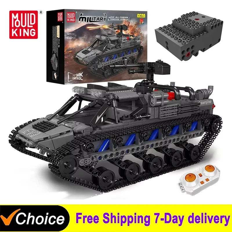 Remote Control All-Terrain Block Tank Model - Fun Building Experience