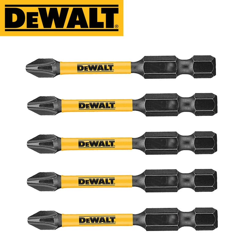 DEWALT PH2 57MM Impact Bit Set - 5 High-Speed Steel Accessories