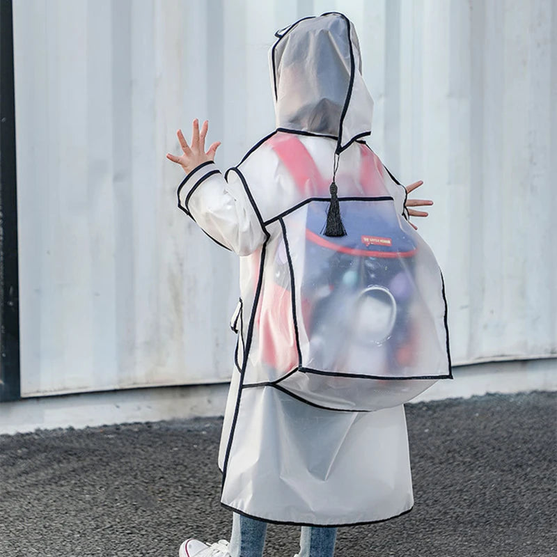 Kids Waterproof Eva Plastic Raincoat - Travel-Friendly & Lightweight