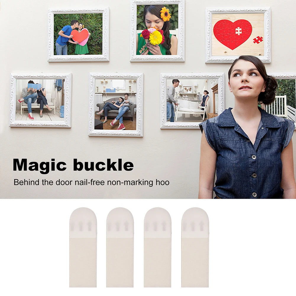 12 Pairs Heavy-Duty Photo Frame Stickers - Removable Wall Fasteners