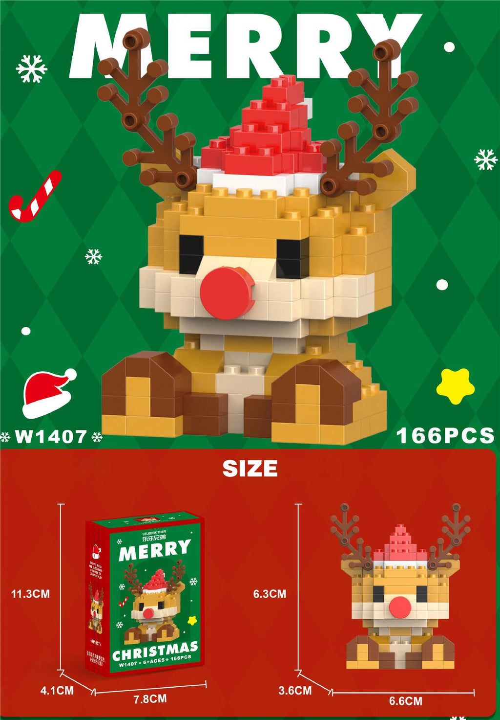 Festive Micro Building Block Set: Santa, Snowman & Christmas Tree