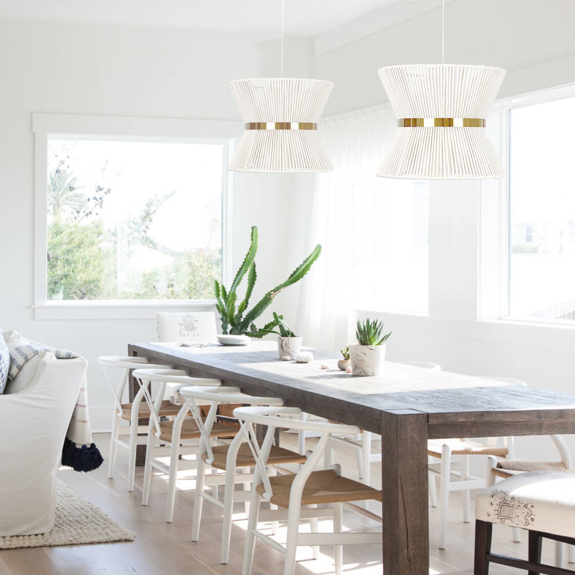Samara Rope Pendant Light - Stylish White Design for Modern Spaces