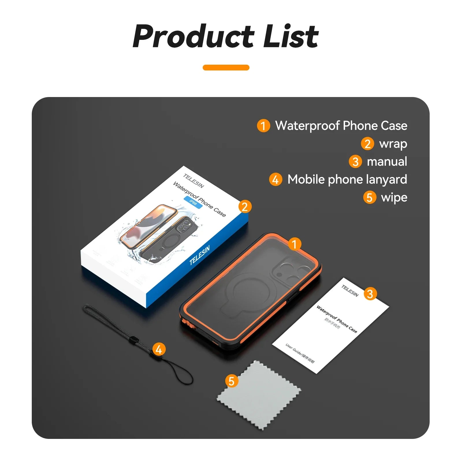 TELESIN Waterproof Case for iPhone 15 Pro Max - Ultimate Adventure Protection
