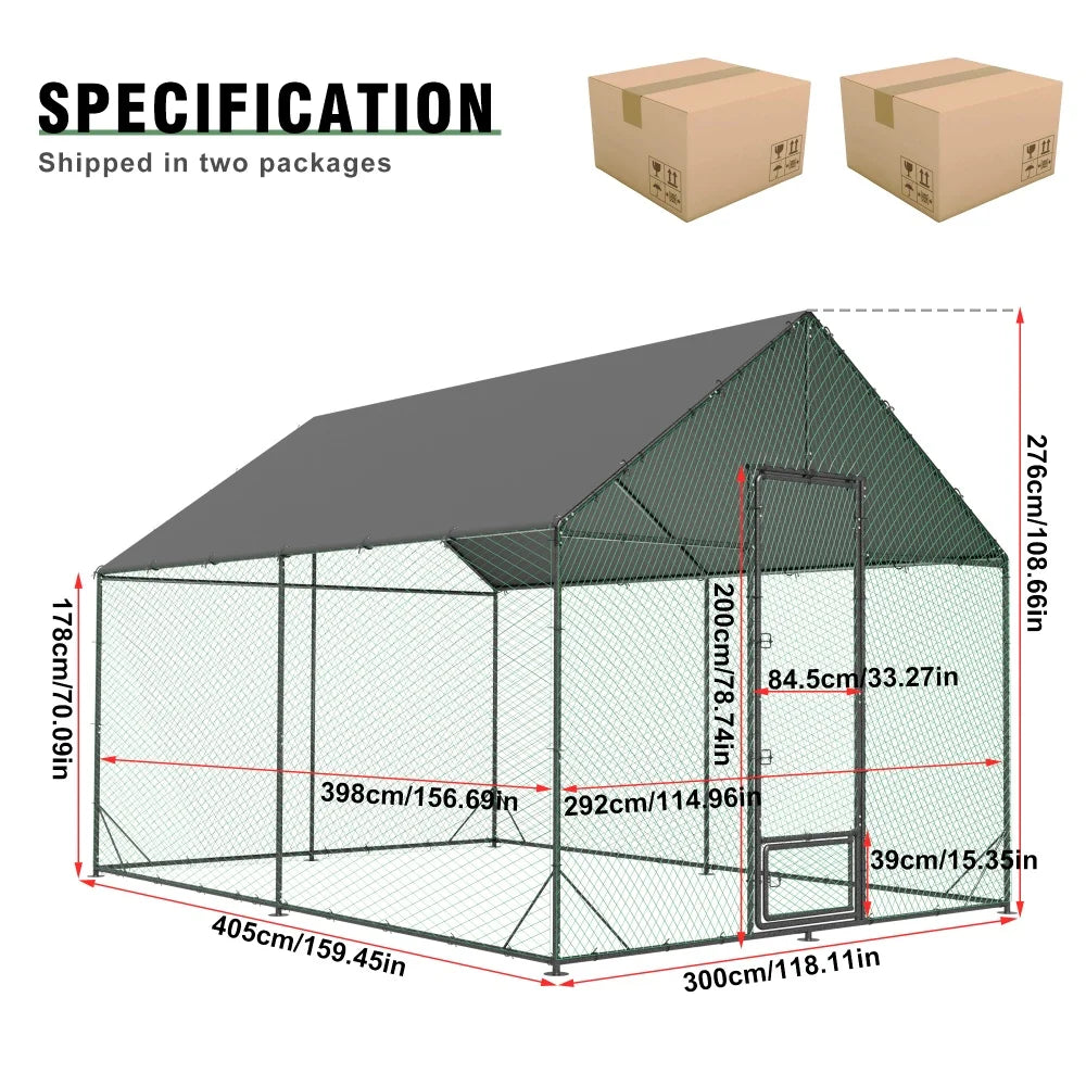 Heavy Duty XXL Chicken Coop with Waterproof Cover & Walk-In Design