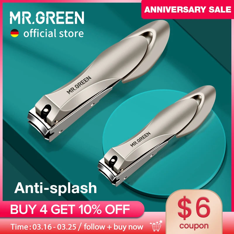 MR.GREEN Ergonomic Anti-Splash Nail Clippers – Ultimate Manicure Tool