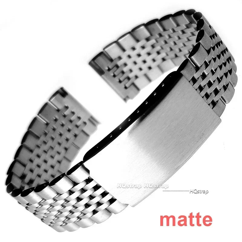 Premium Curved Stainless Steel Watch Band - 18mm, 20mm, 22mm Sizes
