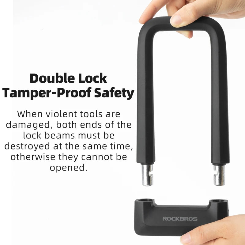 ROCKBROS U-Shaped Anti-Theft Lock for Bikes & Scooters | Durable Security
