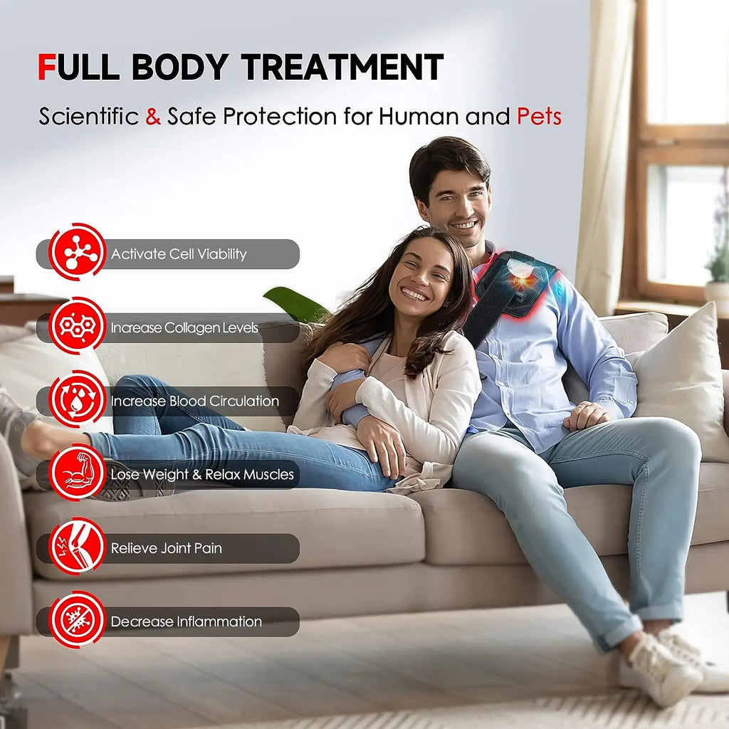 Red & Infrared Light Therapy Belt - 60 LEDs for Pain Relief & Fat Burn