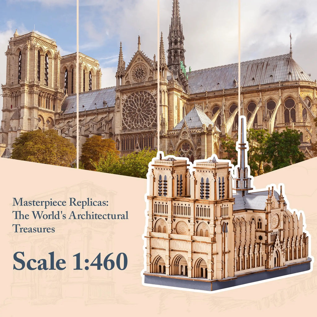 Robotime Paris Cathedral 3D Wooden Puzzle | Architectural Model Kit