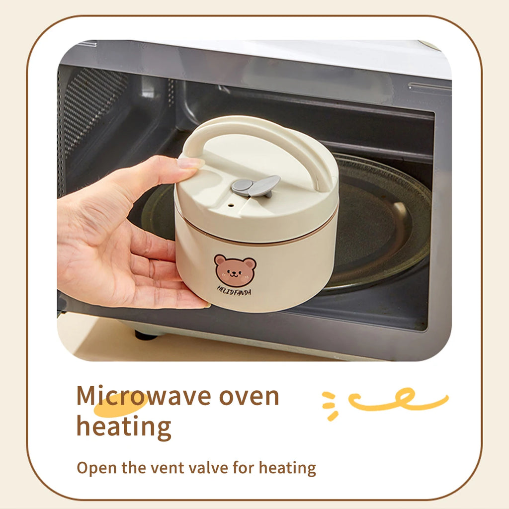 Double-Layer Insulated Stainless Steel Kids Bento Lunch Box