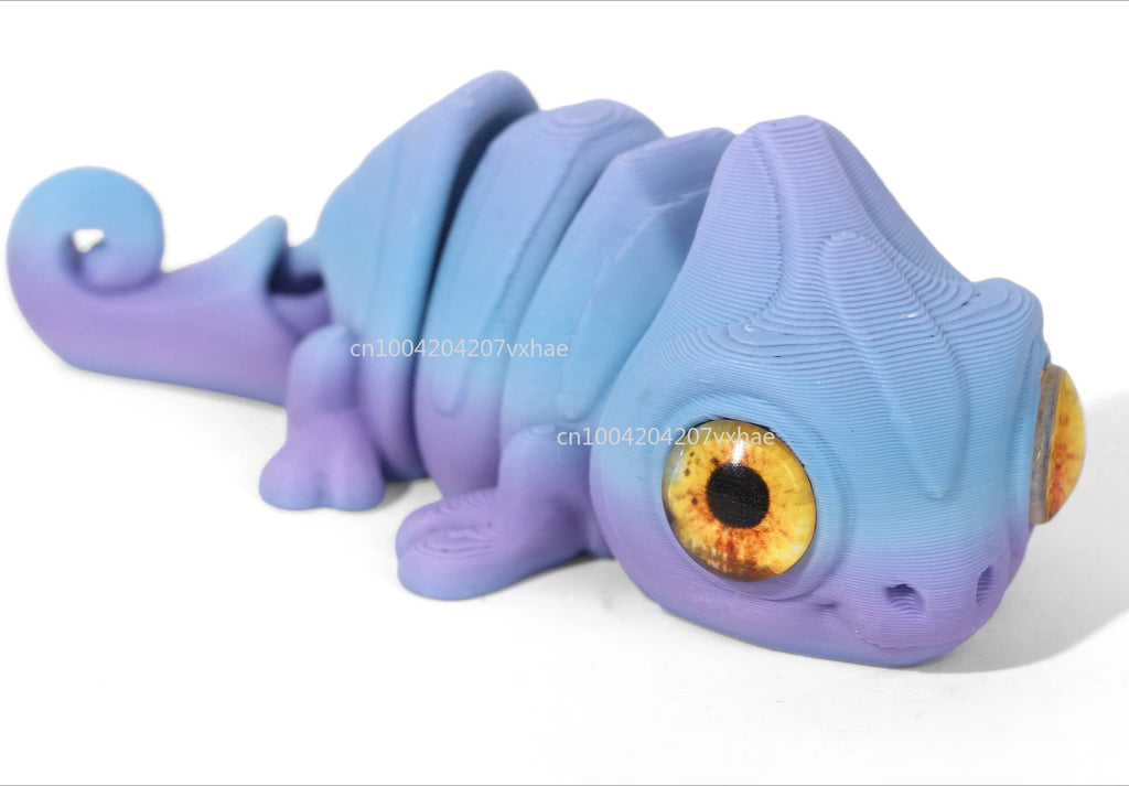 Multi-Joint 3D Printed Chameleon Figures - Unique Home Decor & Gift