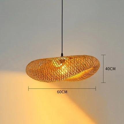 Eco-Friendly Bamboo Pendant Light - Handcrafted Wicker Design