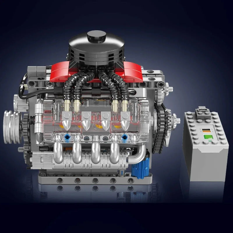 MOULD KING Motorized LSX454 V8 Engine Building Block Set - 487PCS