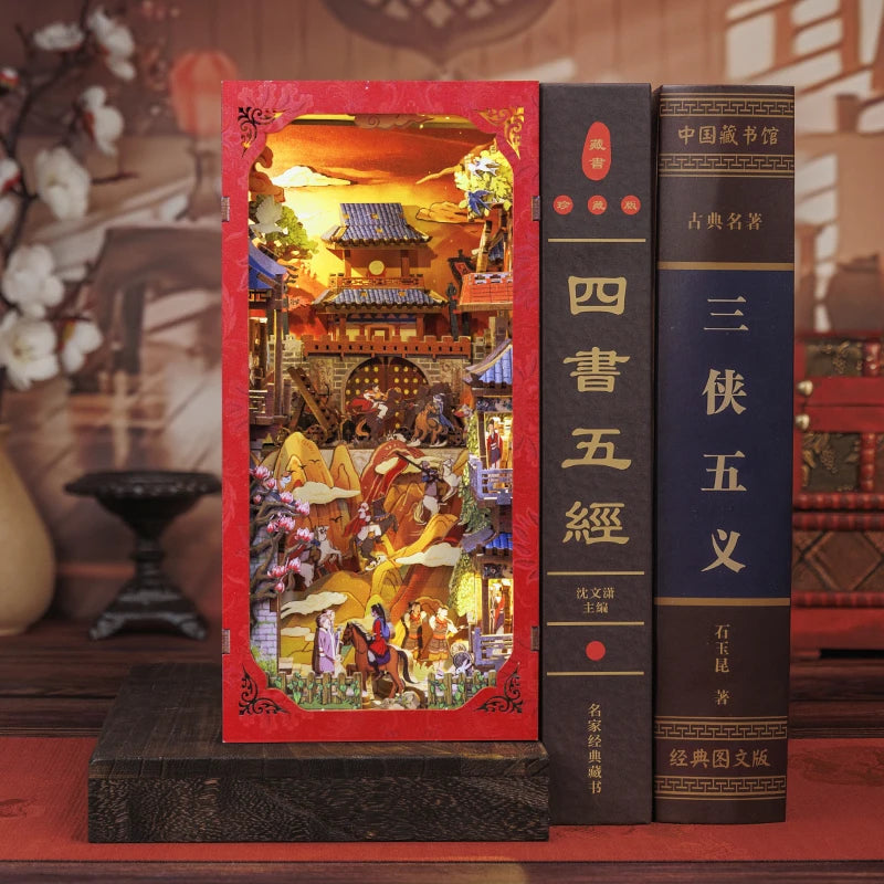 CUTEBEE Mulan Book Nook DIY Miniature Dollhouse with Lights