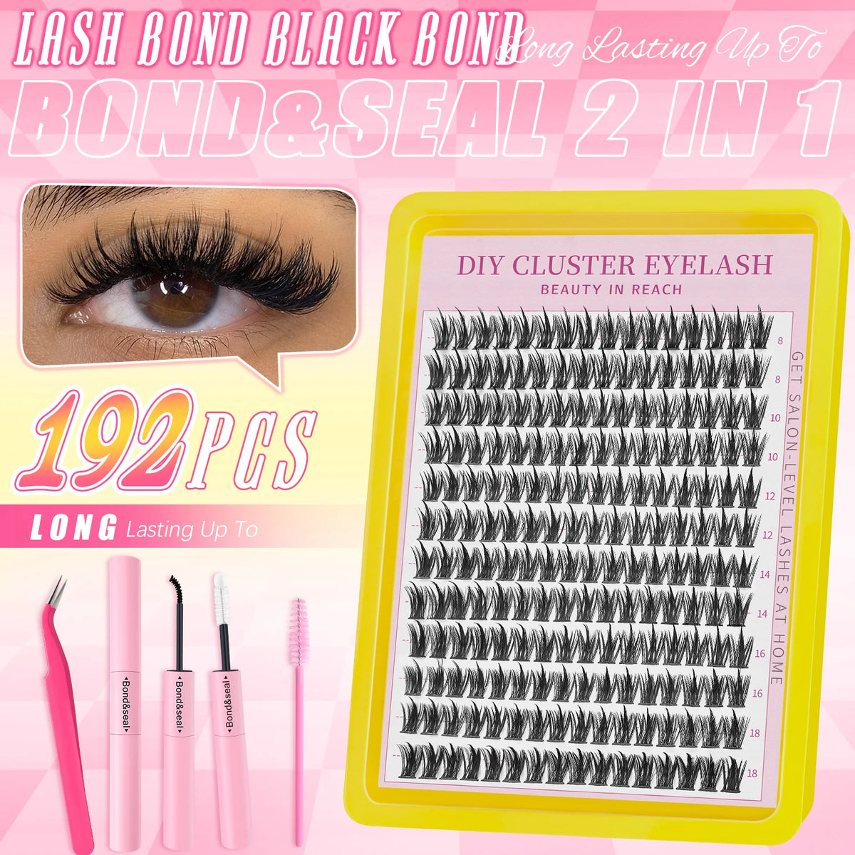 672PCS DIY Cluster Lash Kit - Natural Soft & Wispy Individual Lashes
