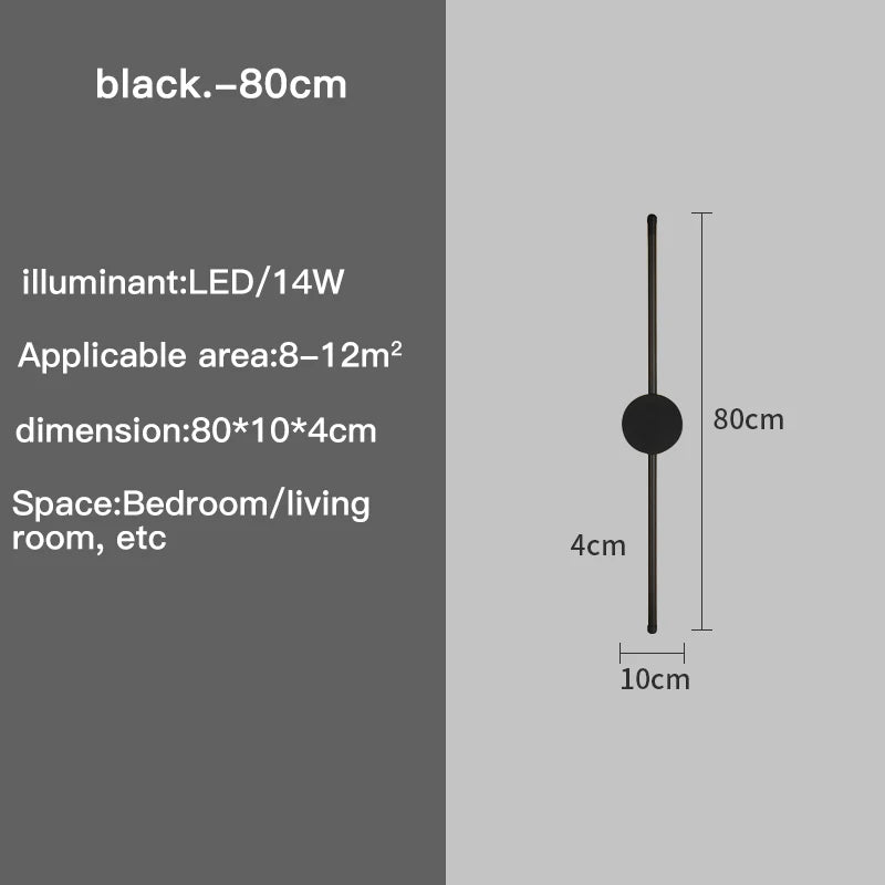 Modern Black LED Wall Lamp - Stylish Interior Lighting for Any Room
