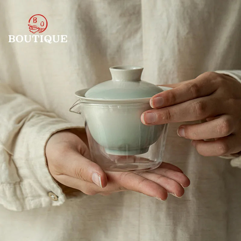 Vibrant Handmade Teaware Set for Outdoor Adventures - Portable & Stylish
