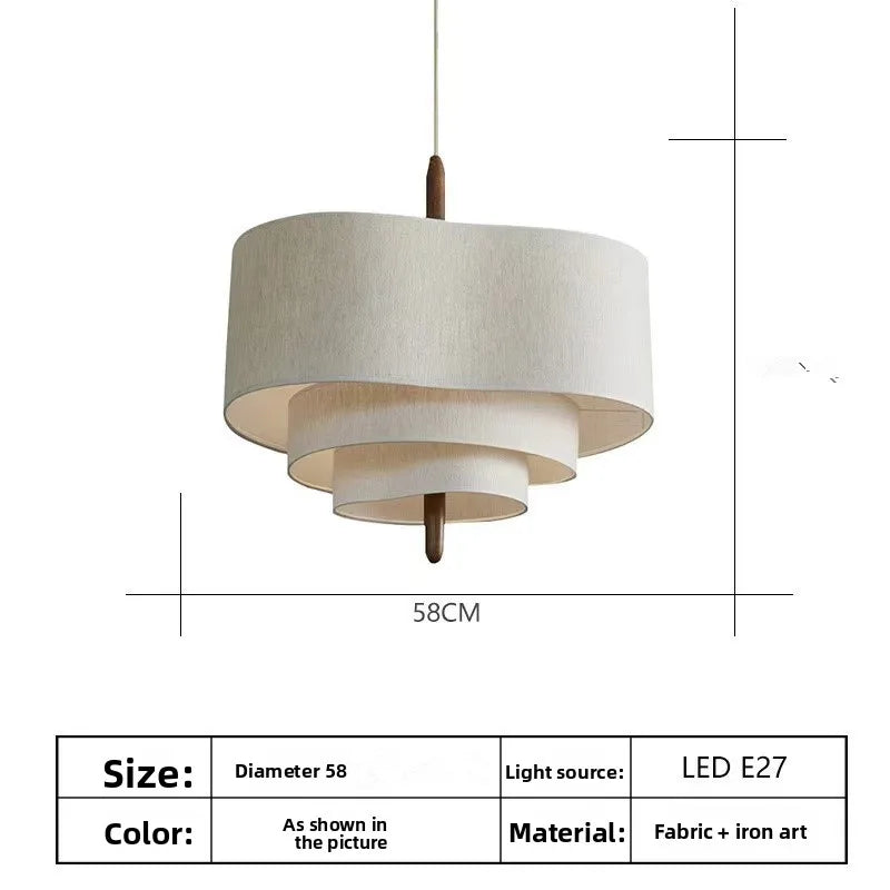 Wabi Sabi Japanese Cloth Pendant Light for Home & Dining Decor