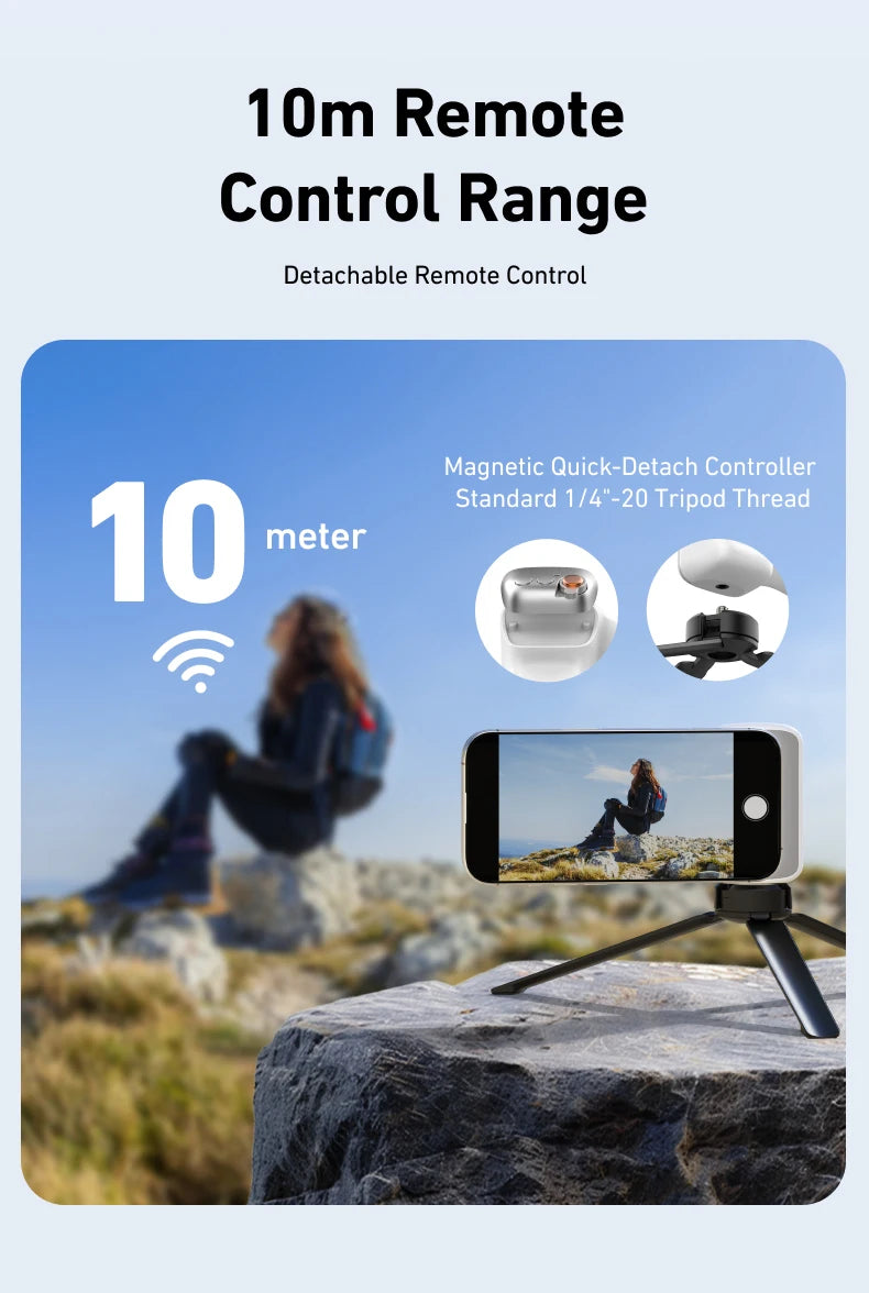 TELESIN Magnetic Phone Grip & Remote Control for iPhone/Huawei/Samsung