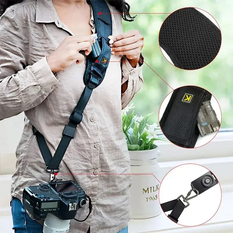 Portable DSLR Camera Shoulder Strap - Comfort & Convenience