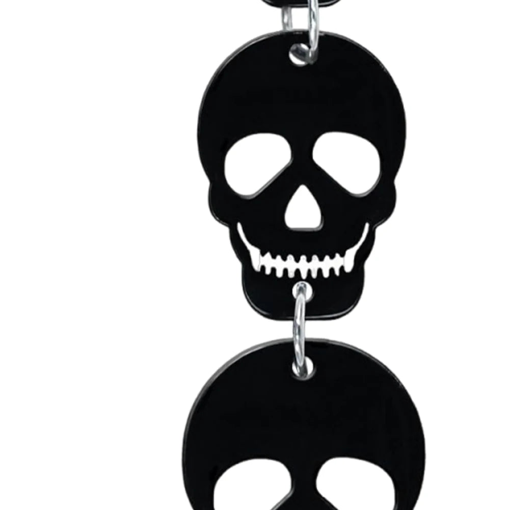 Acrylic Skull & Bat Dangle Earrings for Halloween Parties
