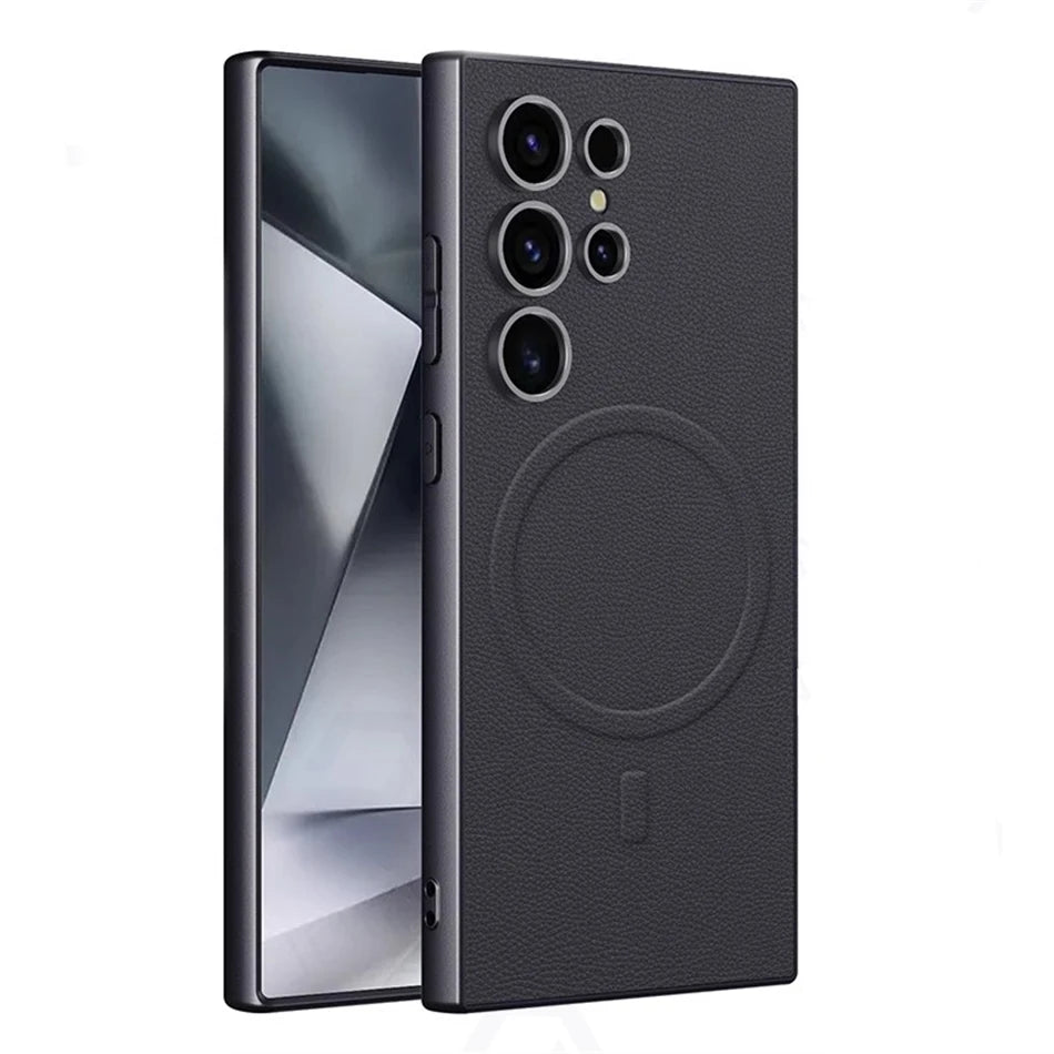 Luxury PU Leather Case for Galaxy S23/S24/S25 Ultra - Magnetic, Shockproof