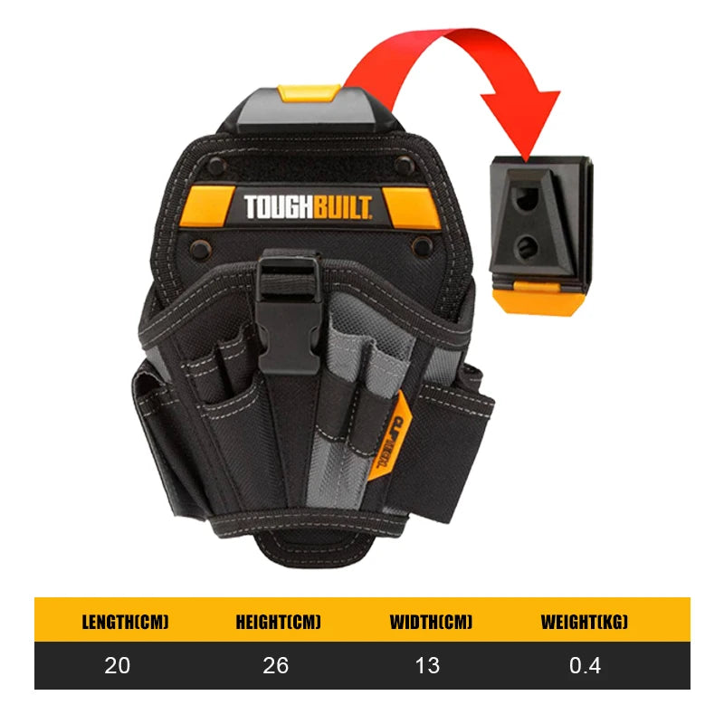 ToughBuilt Large Drill Holster - 13 Pocket Tool Belt Organizer