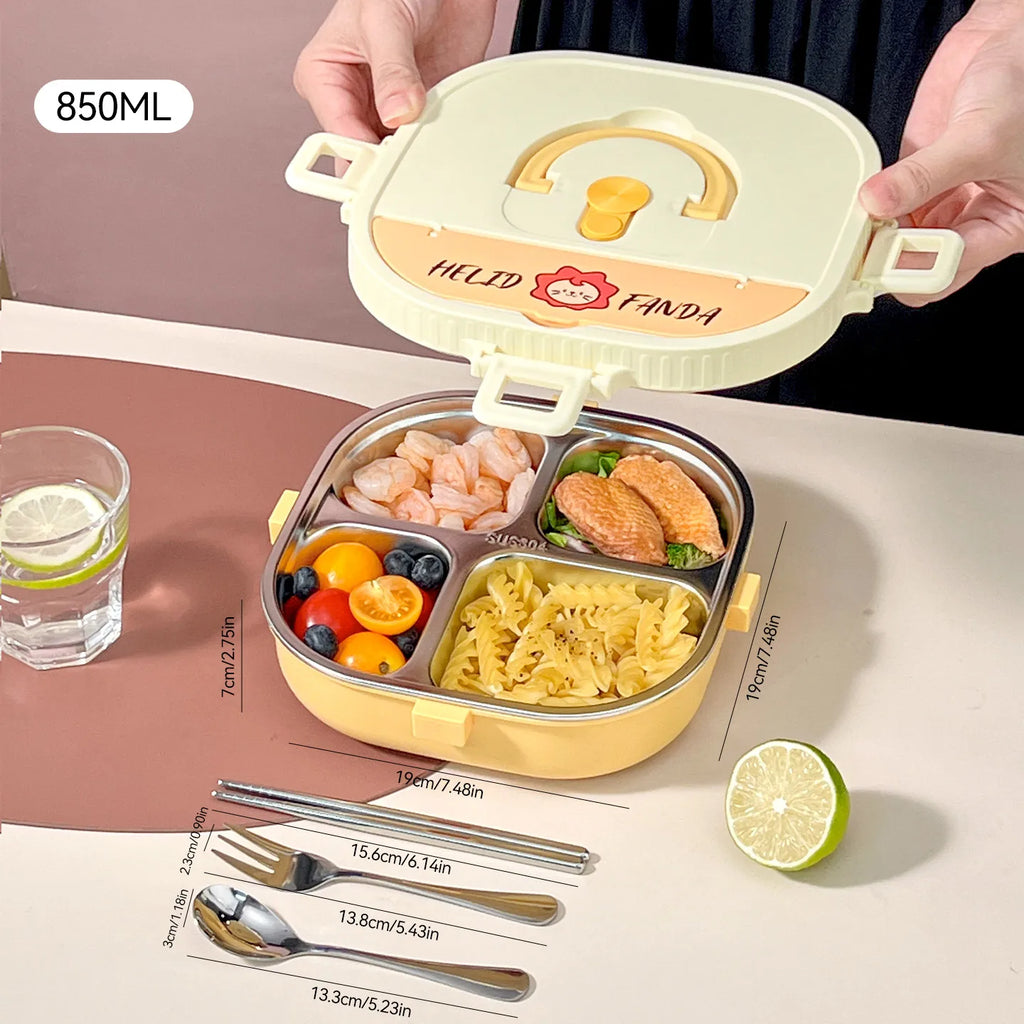 WORTHBUY Microwave Safe 3/4 Compartment Bento Lunch Box