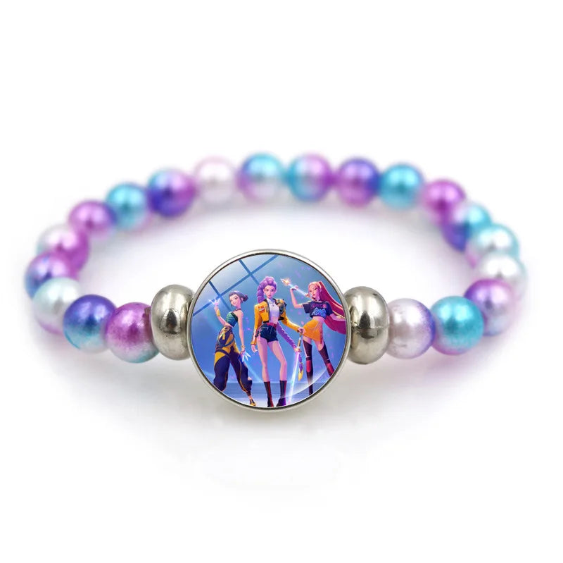 Trendy 2pc Demon Hunters Necklace & Bracelet Set - Stylish Anime Accessory