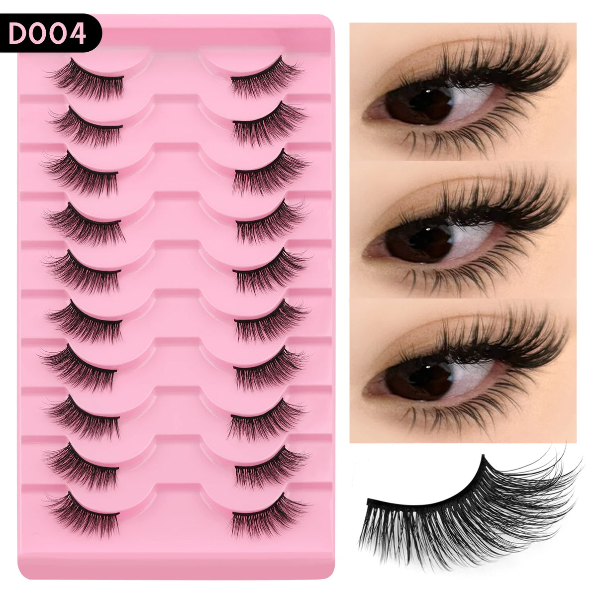 WOSHEER Cat Eye Half Lashes - Soft Wispy Faux Mink Eyelashes