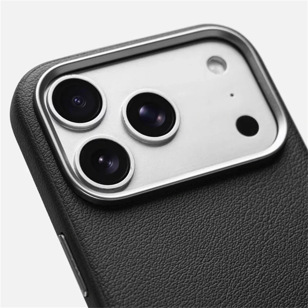 Luxury PU Leather Shockproof Case for iPhone 17 Pro Max - MagSafe Ready