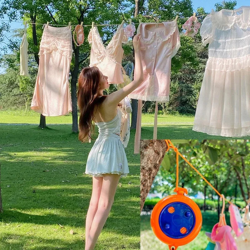 10M Retractable Clothesline - Portable Outdoor Drying Rack