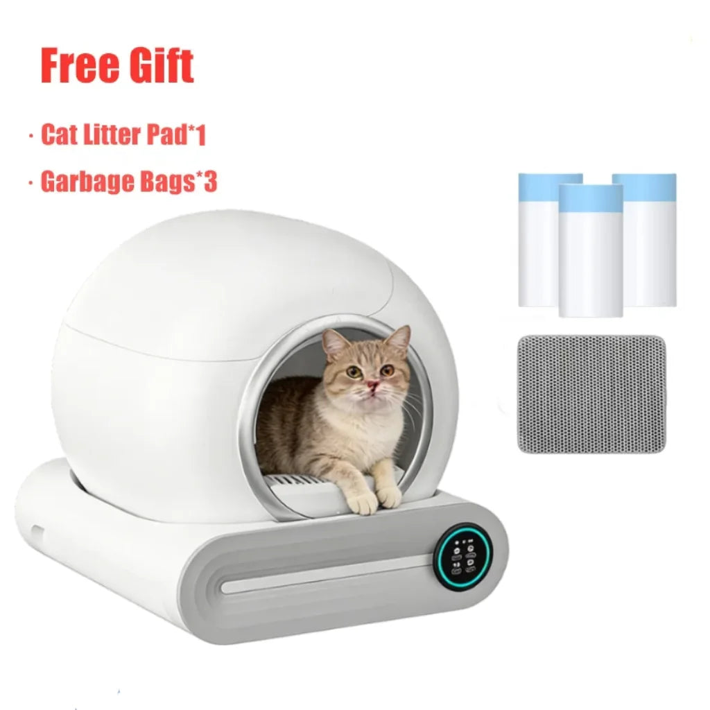 Smart Self-Cleaning Cat Litter Box - App Controlled 65L Closed Tray