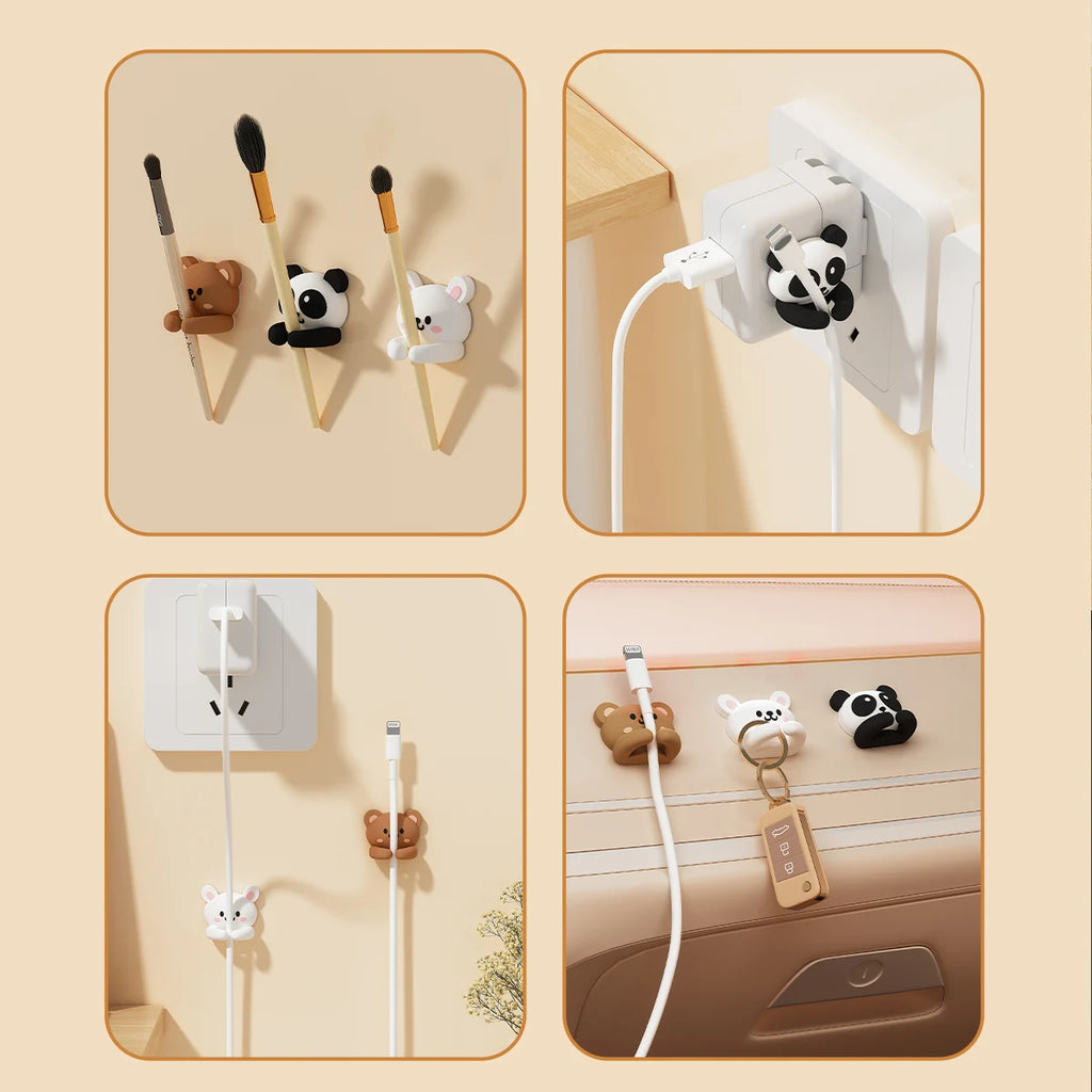Cute Capybara Cable Managers - Self-Adhesive Cable Organizer Clips
