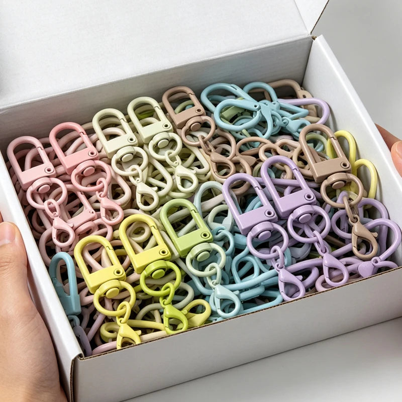 Vibrant Keyring Lobster Clasps with Chains for DIY Jewelry Making