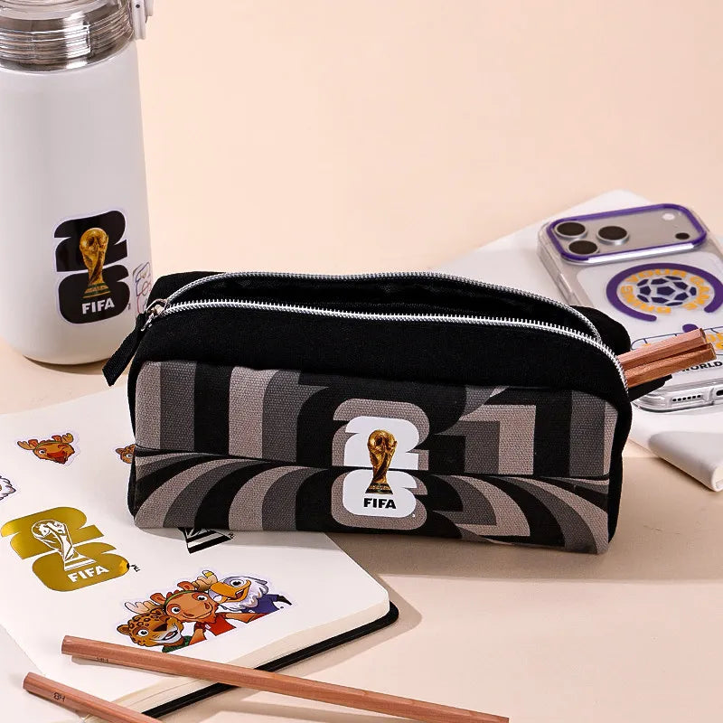 FIFA 2026 World Cup Canvas Pencil Case - Large Capacity Pouch