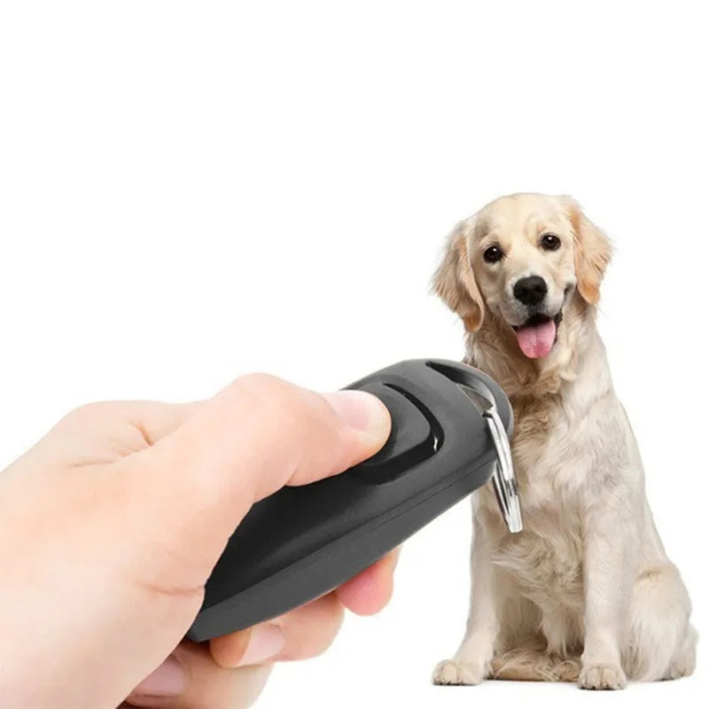 2-in-1 Dog Training Clicker & Whistle Aid Tool with Key Ring