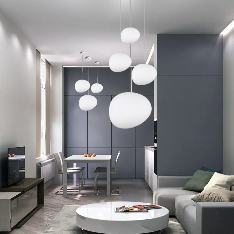 Glass Cobblestone Chandelier - Nordic Pendant Lighting for Stylish Spaces