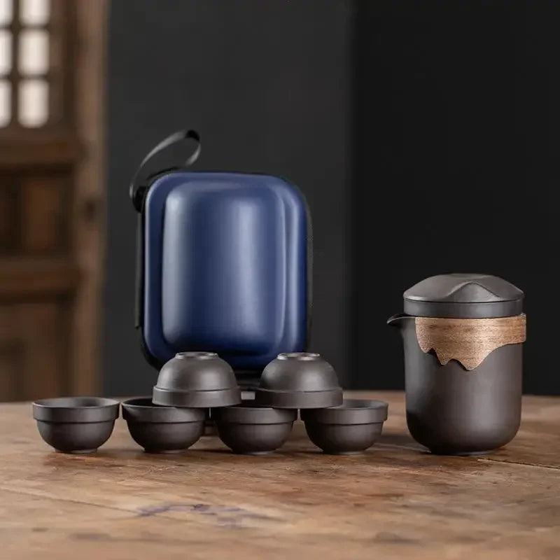 Portable Purple Clay Tea Set - Perfect for Outdoor Travel and Gifting