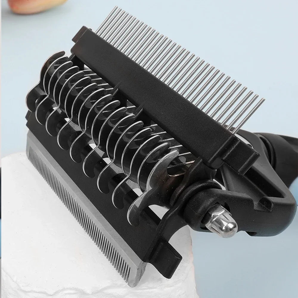 3-in-1 Pet Deshedding Brush & Fur Remover for Dogs and Cats