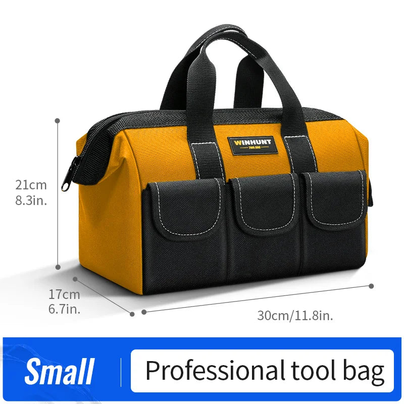 WINHUNT Heavy Duty Wide Mouth Tool Bag for Electricians & Mechanics