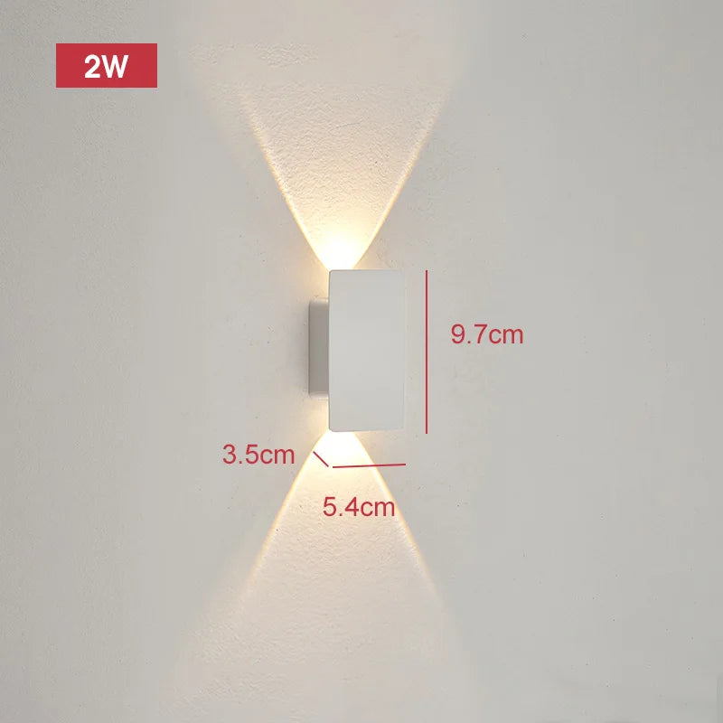 18W Waterproof LED Outdoor Wall Lamp - Modern Aluminum Fixture