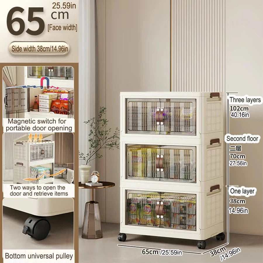 Eco-Friendly Large Capacity Folding Storage Cabinet - Space Saver