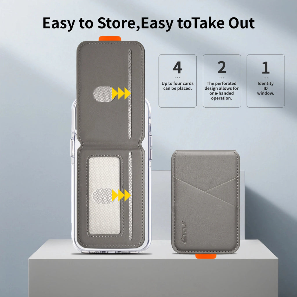 Luxury Leather MagSafe Card Holder for iPhone 14-17 Pro Max - RFID Safe