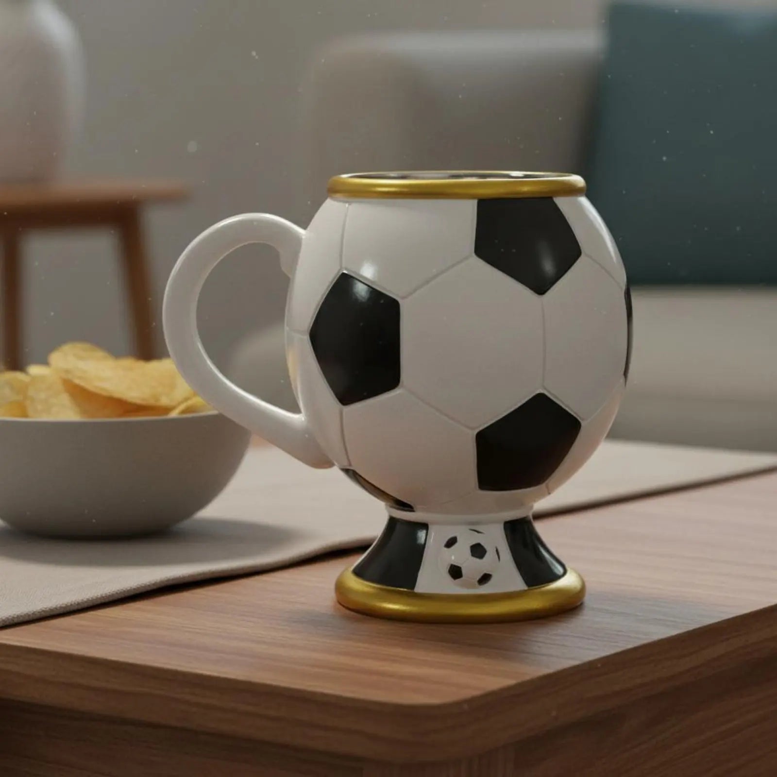 3D Soccer Ball Stainless Steel Mug - Perfect for Football Fans
