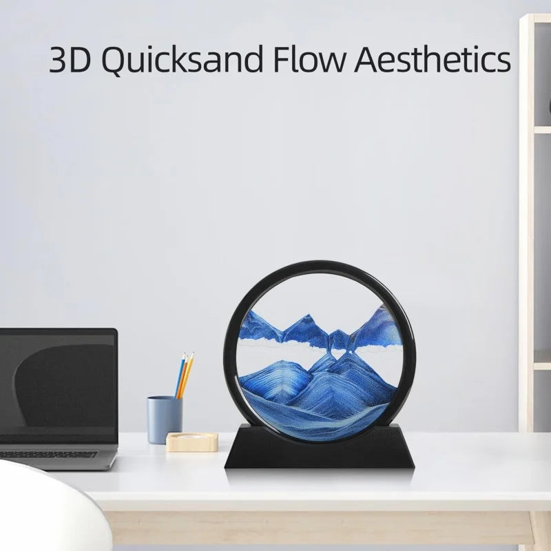 Beautiful 3D Hourglass Moving Sand Art for Relaxing Home Office Decor