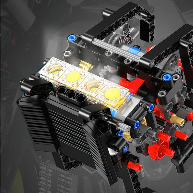 Creative Building Blocks: 1900+ Pieces Motorcycle STEM Kit