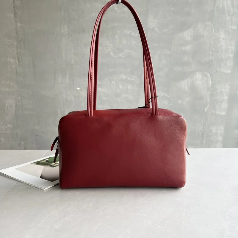 Trendy Sheepskin Leather Shoulder Bag - Versatile Underarm Crossbody