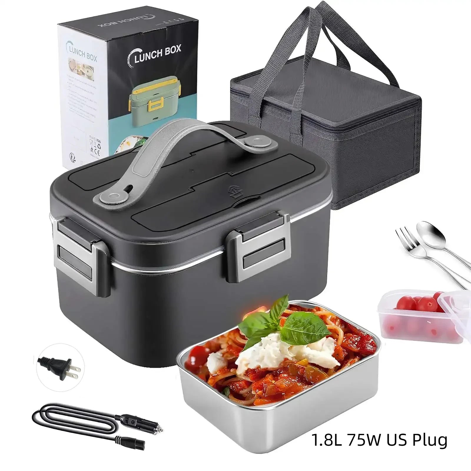HOMEFISH 1.5L Portable Electric Lunch Box - Leak-Proof Food Warmer