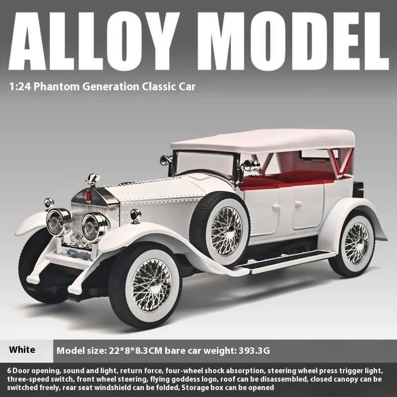 1:24 Retro Phantom Classic Car Model with Sound & Light Features
